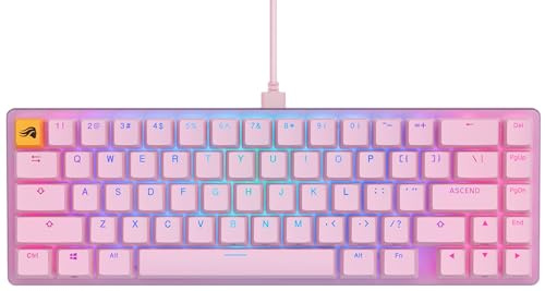 GLORIOUS GMMK 2 (65%) Mechanische Tastatur, Fox, ANSI in Rosa | Aluminiumoberfläche für Biegsteifheit, Hot-Swap, Tastenweise RGB-Beleuchtung & Doubleshot-Kappen, PC-Gaming auf hohem Niveau