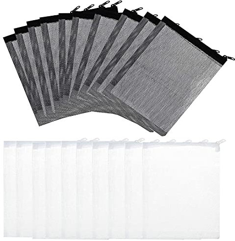 Eterspr 20 Piezas Bolsa de Filtro de Acuario, Bolsa de Filtro, Bolsa de Filtro de Red de Acuario de Malla de Nailon, para Estanque, Piscina, Pecera, Jardín (Negro, Blanco)