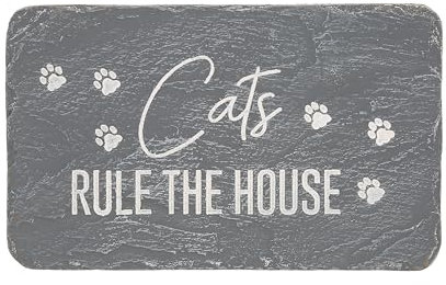 Pavilion – Cat Rules – 17,8 cm, wetterfest, dekorativ, Garten, Trittstein, Plakette, Katze, Kätzchen, Katze