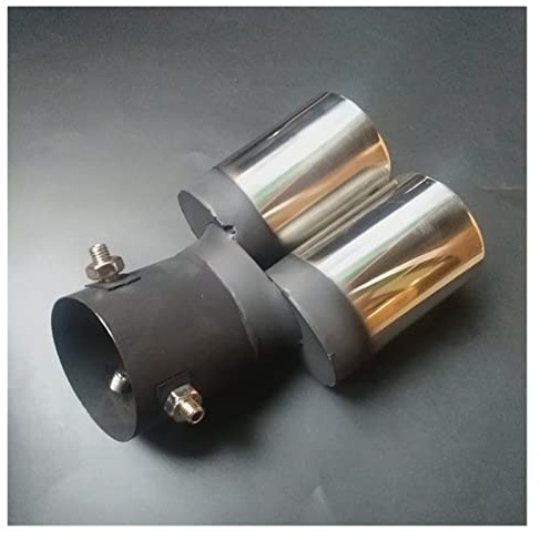 TRASH BIN per Jaguar XJ6 XKR XK8 XJS X320 X30 Universal Car Tubo di Scarico Ugello di Scarico Accessori Finali Silenziatore Terminale(Double Tube Bending)