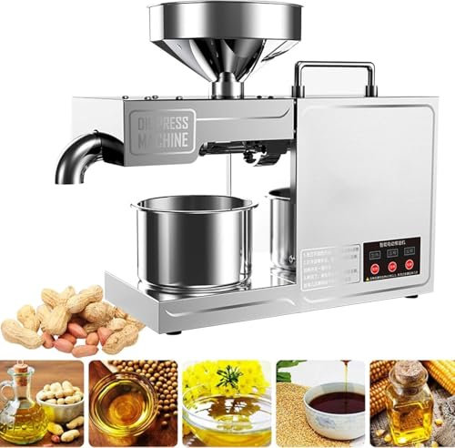 YMAOMAO Presse à Huile Automatique de Petite Taille, Machine Domestique d'Extraction d'Huile d'Olive en Acier Inoxydable