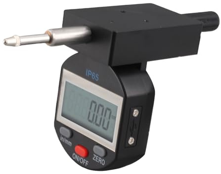 Hamwesh Indicador de Cuadrante Digital, Rango de 0-10 Mm con Conversión Métrica e Imperial, Ajuste Cero, Material ABS para Inspección de Vidrios Automotrices