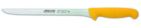 Arcos Serie 2900 - Box 6 Stück Schneidmesser Schinkenmesser - Klinge Nitrum Edelstahl 240 mm - HandGriff Polypropylen Farbe Gelb (6 pcs)