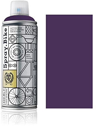 SPRAY.BIKE Fahrrad Lackspray in versch. Farben - KEINE GRUNDIERUNG notwendig - Acryllack/Lack Spray in 400 ml Spraydose, Matt- und Klarlack Optik möglich (Auberginenlila Elderberry, Matt)
