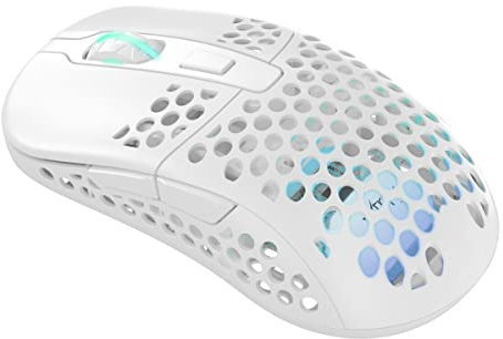 Xtrfy M42 Wireless, souris de gaming ultralégère sans fil, optimisé pour l’esport radio 2,4 GHz, rétro-éclairage RGB, boîtier modulaire (2 dimensions incl.), Rechargeable, Blanc
