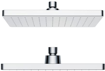 Regendusche [Duschkopf & Selbstreinigung] – Kalkfreie & Rostfreie Regenwalddusche | Wellness-Regenbrause (verchromt, eckig)