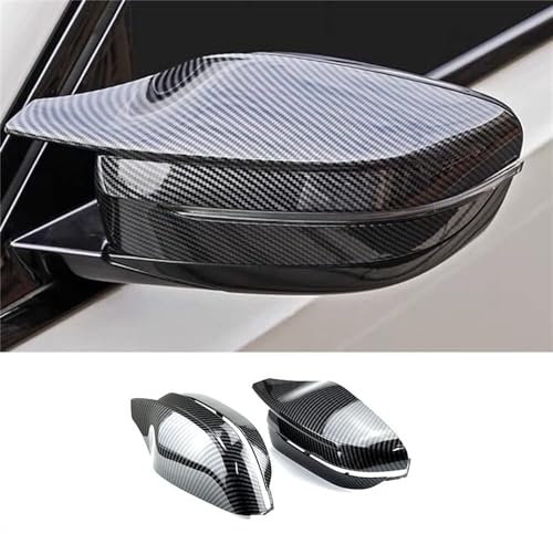 CTtTT Auto Spiegelkappen Für BMW 5 Series G30 G38 2017-2023,Seiten Rückspiegelgehäuse Spiegel Abdeckung Rückspiegelkappe Zubehör,B-Carbon Pattern Look.