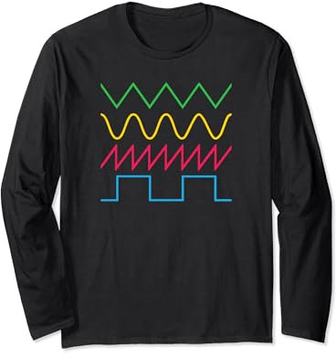 Waveform Modularer Synthesizer Analoge Bleep Audiowaves Langarmshirt