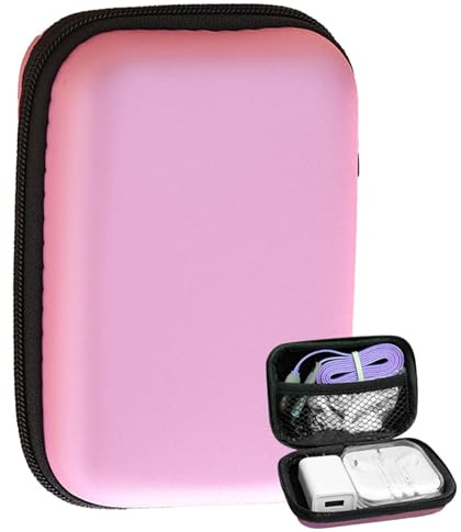 Borsa portaoggetti per elettronica, borsa portatile per cavi, organizer per cavi, organizer per elettronica da viaggio, borsa gadget da viaggio, rosa, Refer to description, Unisex