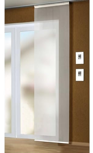 Schiebevorhang Vorhang in Gardine Fensterschal Flächenvorhang Schiebegardine aus Voile 60 x 245 cm einfarbiges Design in Weiss