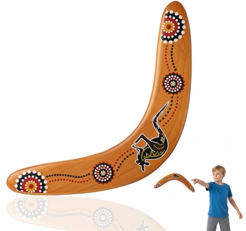 GYTFOG Handmade Boomerang, Easy to Throw Flying Ring V Shaped Boomerangers Unique Design, Wooden Boomerang,for Backyard Games, Outing Family Fun, Outdoor Sports