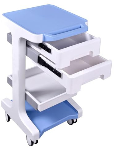 Laborwagen Medizinwagen,Kosmetikwagen mit Rollen und Schubladen,Medizinischer Wagen für Labor, Klinik, Krankenhaus, Salon, ABS Materia, Belastbarkeit 50kg (Size:41 * 41 * 67cm,Color:Stil-A)