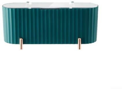 Caja de almacenamiento con divisores ajustables y tapa con bisagras, organizador de maquillaje a prueba de polvo, para bolas de algodón, almohadillas de hisopos, contenedor de joyería de escritorio