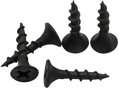 Toofix 3/4 Inch N.6 Coarse Thread Drywall Screw, Sharp Point, Black, 2 Bugle Head Phillips Drive, 1 Lb. Ideal Screw for Drywall Sheetrock, Wood, and More, 400 Screws