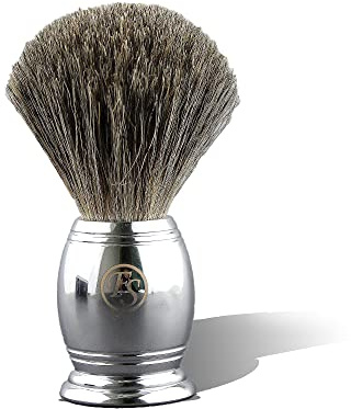 Blaireau de rasage pour homme, cheveux synthétiques chromés, meilleure brosse pour le rasage personnel et professionnel, outil de salon de coiffure, cadeau pour amis, pour la fête des pères (taille du