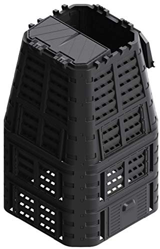 Festnight Compostiera Termica da Giardino 420L/880L Cortile Compost Bin in Plastica Aperture Scorrevoli con Supporti Food Waste Compost Barile