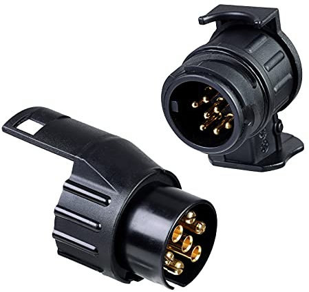 BEIJISTAR Anhänger Adapter Set, Anhänger Adapter 7 auf 13 polig und 13 auf 7 polig, nach ISO 1724 und 11446 Genormt, AHK für 12V Systeme, Auto zu Hänger, Adapter für Pkw, Kfz und LKW, Anhängerkupplung