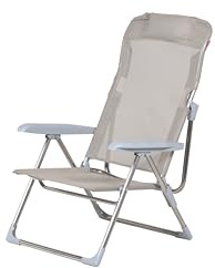 Fiam Betty – verstellbare Sonnenliege für den Außenbereich – Rahmen aus Aluminium, Stoff Texfil Taupe