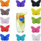 CTRICALVER Identificador de Copas, Tipo Mariposa Identificadores de Vidrio Marcadores de Bebidas de Silicona, copas de vino y adornos interesantes(12 colores*1 pcs)