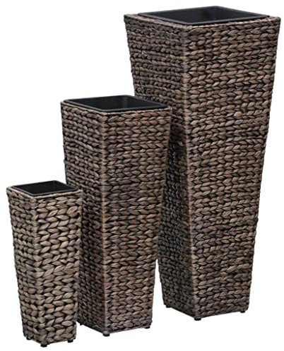 INLIFE Jardins surélevés 3 pièces jacinthe d'eau Marron foncé