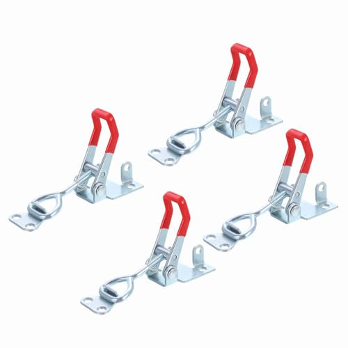 sourcing map 4Pcs Toggle Latch Clamp, 5 Inch Iron Adjustable Toggle Clamp 400lbs Holding Capacity Pull for Box Case Gate Cabinet