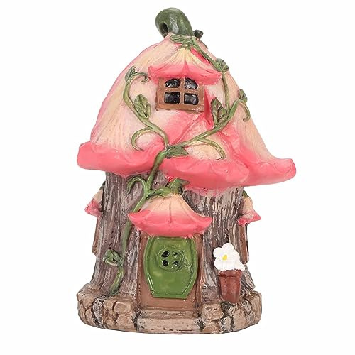 Miskall Casa De Hadas De Gnomo, Gnomo Jardin Exterior, Estatuilla De Casa De Gnomos De Jardín Impermeable A Prueba De Polvo De Resina para Patio Exterior, Decoraciones De Jardín