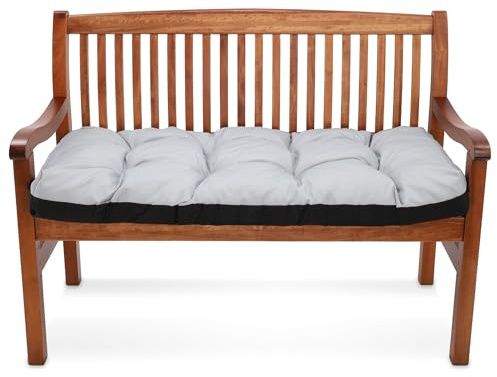 Amazinggirl Bankauflage Sitzkissen Outdoor Hollywoodschaukel Kissen 120x80 cm - Sitzpolster Bank Polster für Sitzbank Gartenbank und Paletten Bankkissen Indoor und Outdoorkissen Hellgrau