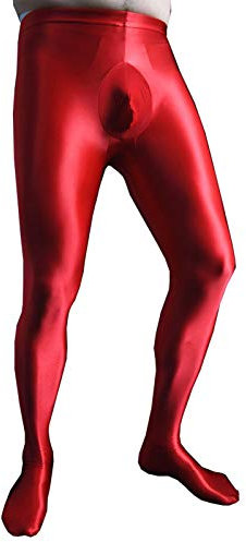 BESYFAY Herren Sexy Extraglatt Öl Glänzend Satin Strumpfhosen Shining Hochelastische Seidenstrümpfe