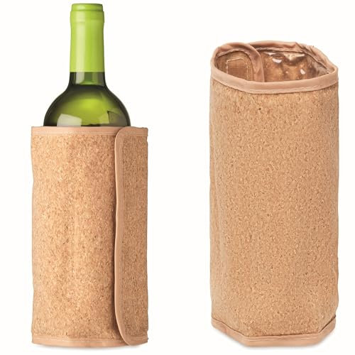 Set di 2 manicotti refrigeranti in sughero per bottiglie, refrigeratori per bottiglie di vino, spumante, champagne e vino, per feste all'aperto, riutilizzabili
