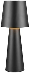 lightling Tischlampe Hailey, mit Schnurschalter, IP20 Indoor, exkl. 1 x E27 max. 10W, Höhe 40 cm, Ø 16 cm, schwarz matt