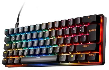 SteelSeries Apex Pro Mini Gen 3 Gaming Tastatur 60 Prozent - Hall Effect Switches OmniPoint 3.0 - Anpassbarer Auslösebereich - GG Quickset - Rapid Trigger - Rapid Tap-SOCD - DE Layout QWERTZ
