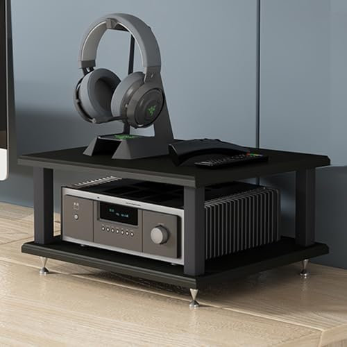 Genérico Estante esquinero de 4 Niveles para Medios audiovisuales, Soporte para Audio y Video, Mueble para Consola de Videojuegos, Estante para exhibición, Tocadiscos, Receptor estéreo para Sala de j