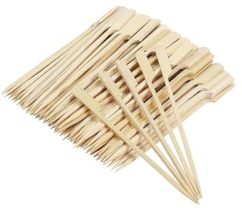 100 Stück Spieße Fingerfood, Holzspieße Schaschlikspieße Holz, Bambus Grillspieße Cocktailspieße Häppchen für Buffet, Grills, Snacks, Obst und Basteln