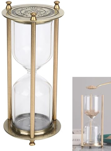Metall Sanduhr Gold, groß, Vintage | Zum Selbstbefüllen, Deko, Wohnzimmer, Esszimmer, antik, kein Sand enthalten