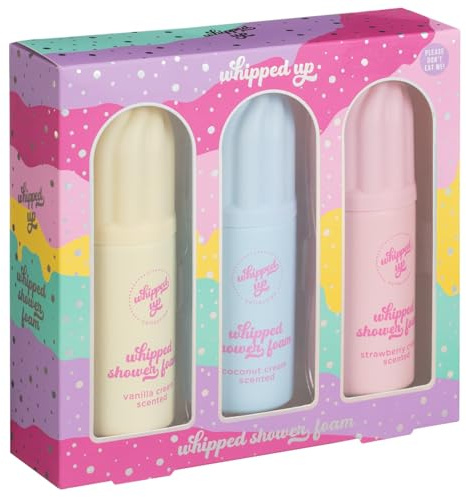 Whipped Shower Foam Trio Gift Set – 3 x 150ml – Vanilla, Coconut & Strawberry Cream Scents – Luxurious Body Wash – Great for Gifting or Pampering