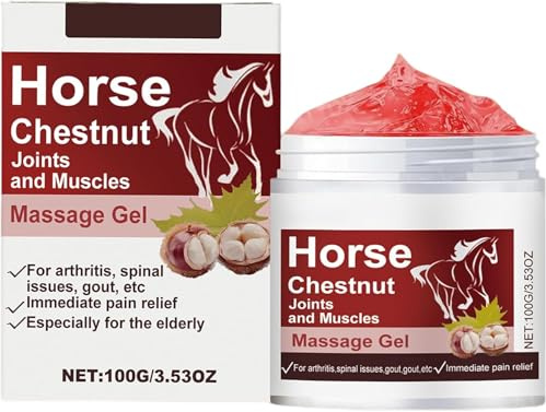 Bálsamo de Caballo Extra Fuerte y Calor - 100 g, Gel de Masaje Muscular, Bálsamo Suave para Masajes, Alivio del Dolor de Espalda, Muñecas y Rodillas