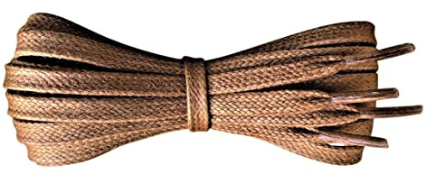 Fabmania Waxed Cotton Shoelaces – Light Brown/Tan - Length 60 cm
