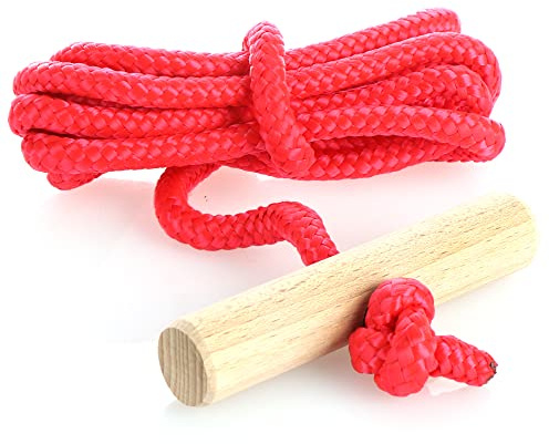 com-four® Premium Schlittenleine mit Holzgriff, extra Starkes Rodelzubehör | Made in Germany!