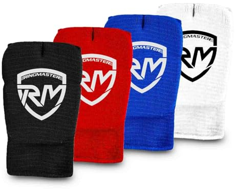 RingMaster Sports Kids Elastic Hand Pads Slip on Mitts Martial Arts Karate (Black, Extra Small)