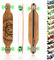 MAXOfit Longboard GeoLines Bambus/Ahorn No. 40 - Board mit flexiblem Deck & mittelweichen Rollen - Drop Through Achsen und Cut Outs für Wendigkeit und Stabilität