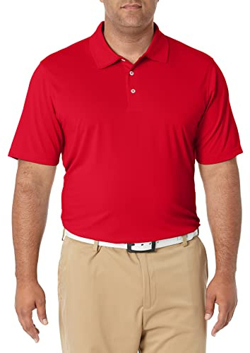 Amazon Essentials Men's Men's Regular-fit Quick-Dry Golf Polo Shirt Shirt, -Red, X-Small