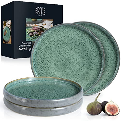 Moritz & Moritz SOLID - 4 piatti piani da 26 cm, in grés porcellanato, set di stoviglie da portata