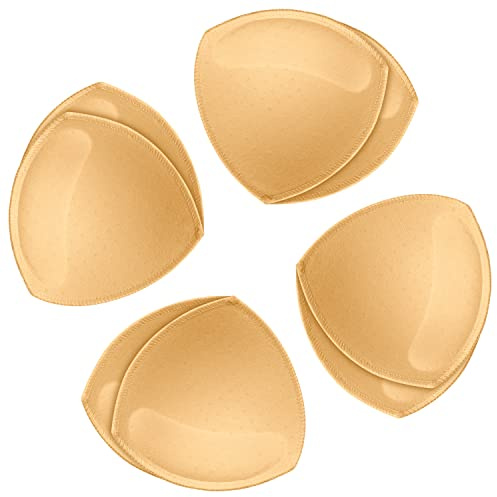 SKENGWEL BH kuddar inlägg kvinnors sportkoppar BH ersättningsinsats för bikini baddräkt, 4 par beige, A-D