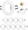 Doughelec 10er Einbaustrahler GU10 Rahmen Aluminium Weiß, Einbaurahmen Spot Einbauspots Rund Flach 68mm Lochdurchmesser inkl GU10 Fassung für LED Halogen Einbauleuchten Decke, 60-70mm 230V Matt DN