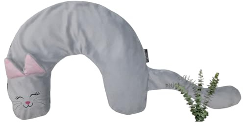 Mother Earth Pillows Chloe The Cat Triggerpoint Pillow for Kids and Adults, Natural Pain Relief for Neck and Shoulders, Small - Breathe Herbal Blend