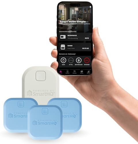 SmartHQ™ WiFi Water Leak Detector, Personal Security Water Leak Alarm with App Alerts, Wireless Leak Detection for Bathroom, Laundry Room, Basement, Garage, 3-Pack (Battery Included)
