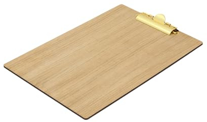 Clipboard Holz Eiche Tischset A5 mit GOLD Clip