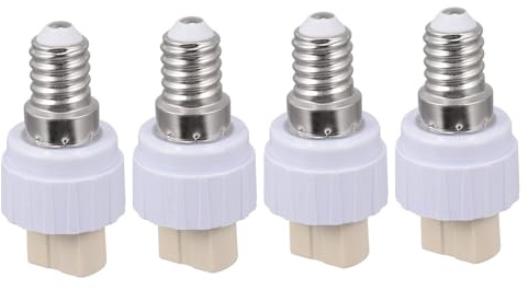 Adattatore Lampada E14 a G9 Bianco 4 Pezzi Convertitore | Presa Portalampada, Metallo Plastico, per Lampadina, Accessori per Lampade, Set da 4 Stile Casuale