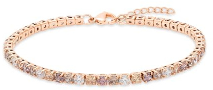 s.Oliver Damen Schmuck – Tennisarmband mit funkelnden Steinen in verschiedenen Farben aus hochwertigem Edelstahl – Elegant & Alltagstauglich – Perfekte Geschenkidee