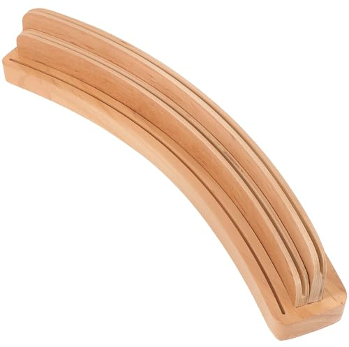 Milisten Gebogener Spielkartenhalter Holz Spielkartentablett mit Holzsockel Verhindert Kartenrutschen Leicht zu Greifen für Spiel und Alltag